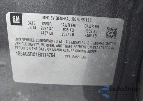 2014 Cadillac Ats Standard from USA, damaged, VIN 1G6AG5RX1E0174764